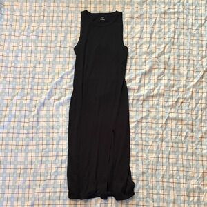 Aerie Black Sleeveless Midi Dress